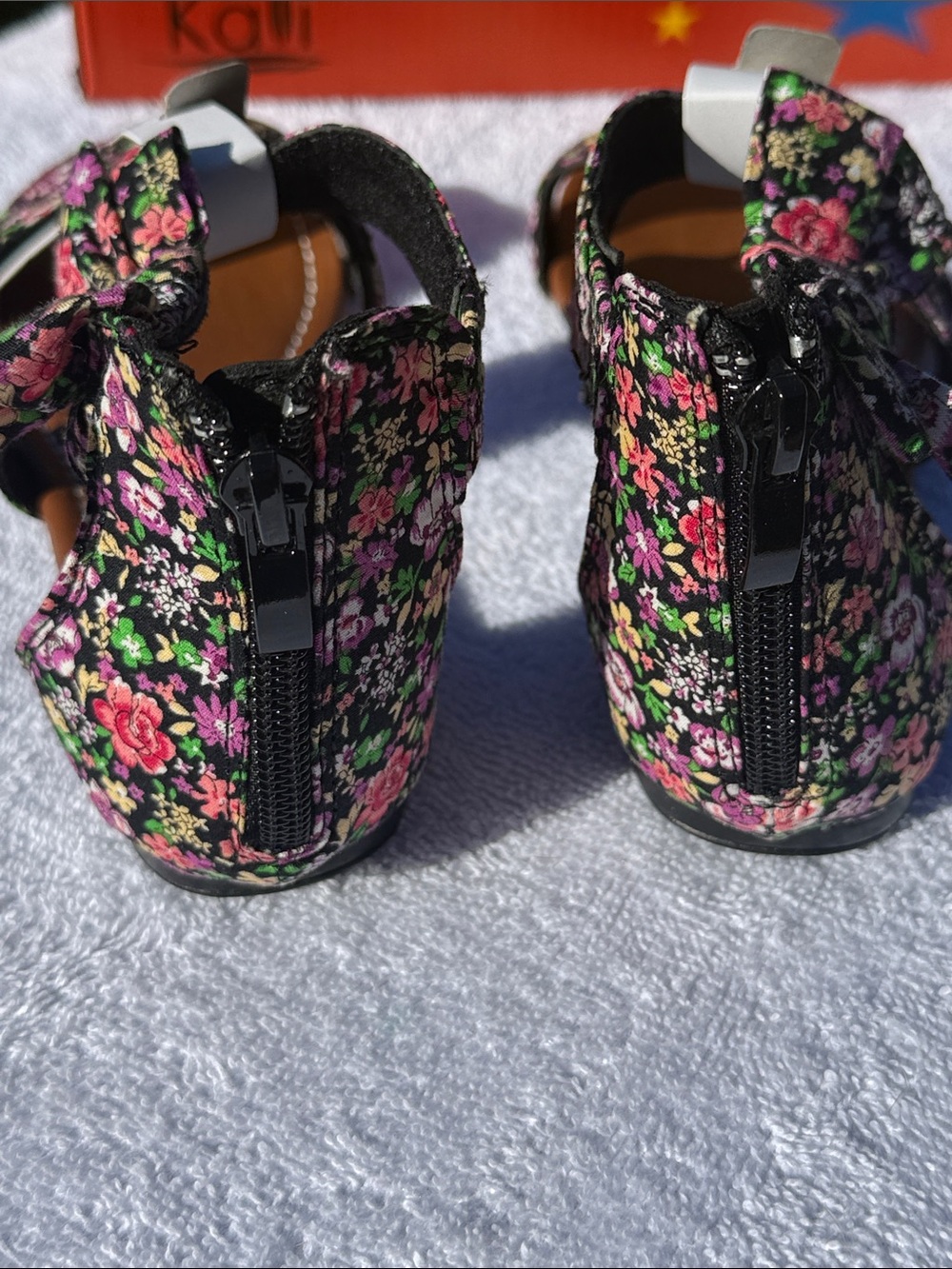 Kali Black Floral Multi-Color Strappy Sandals - Picture 3 of 5
